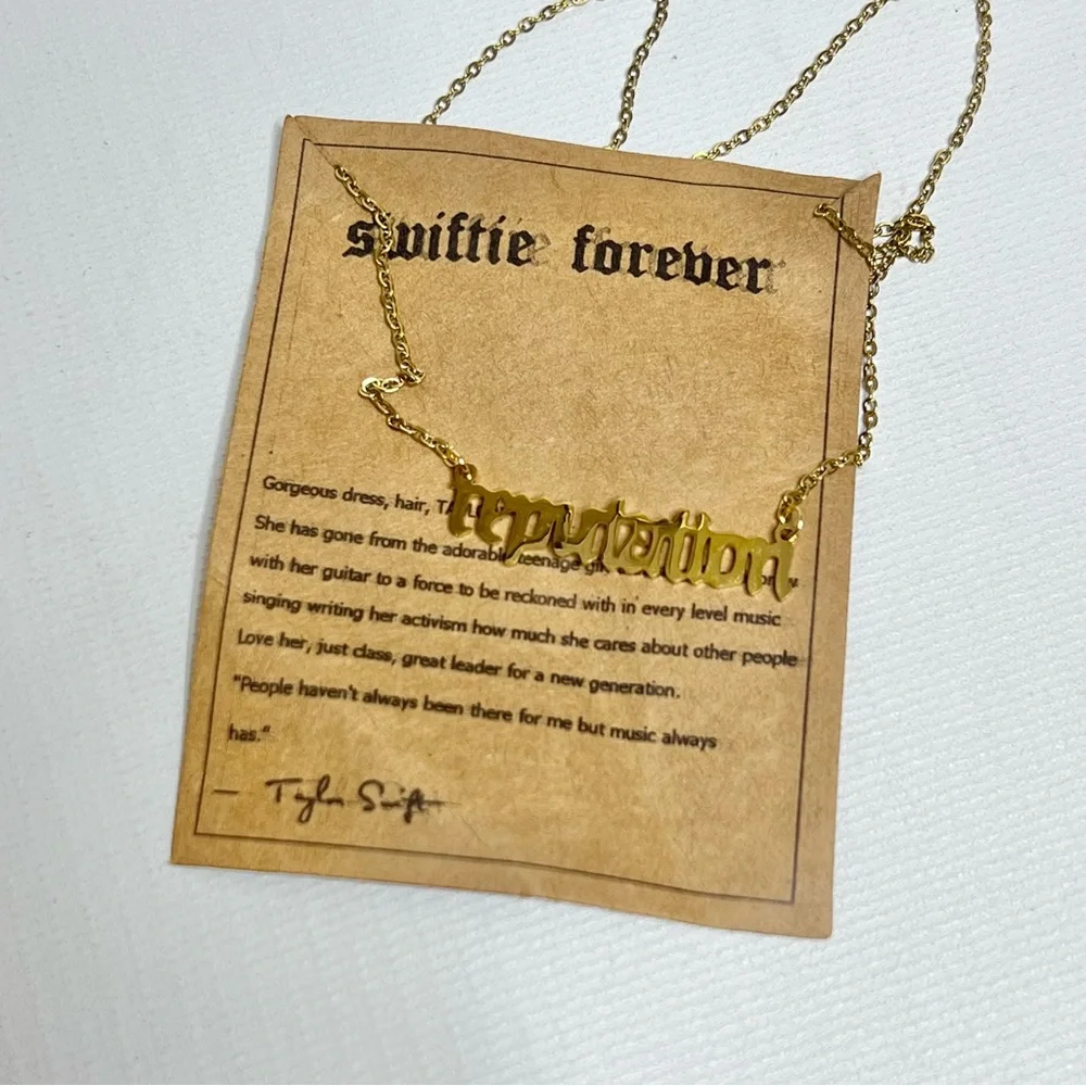 Taylor Swift Gold Plated Reputation Necklace - Picture 5 of 6